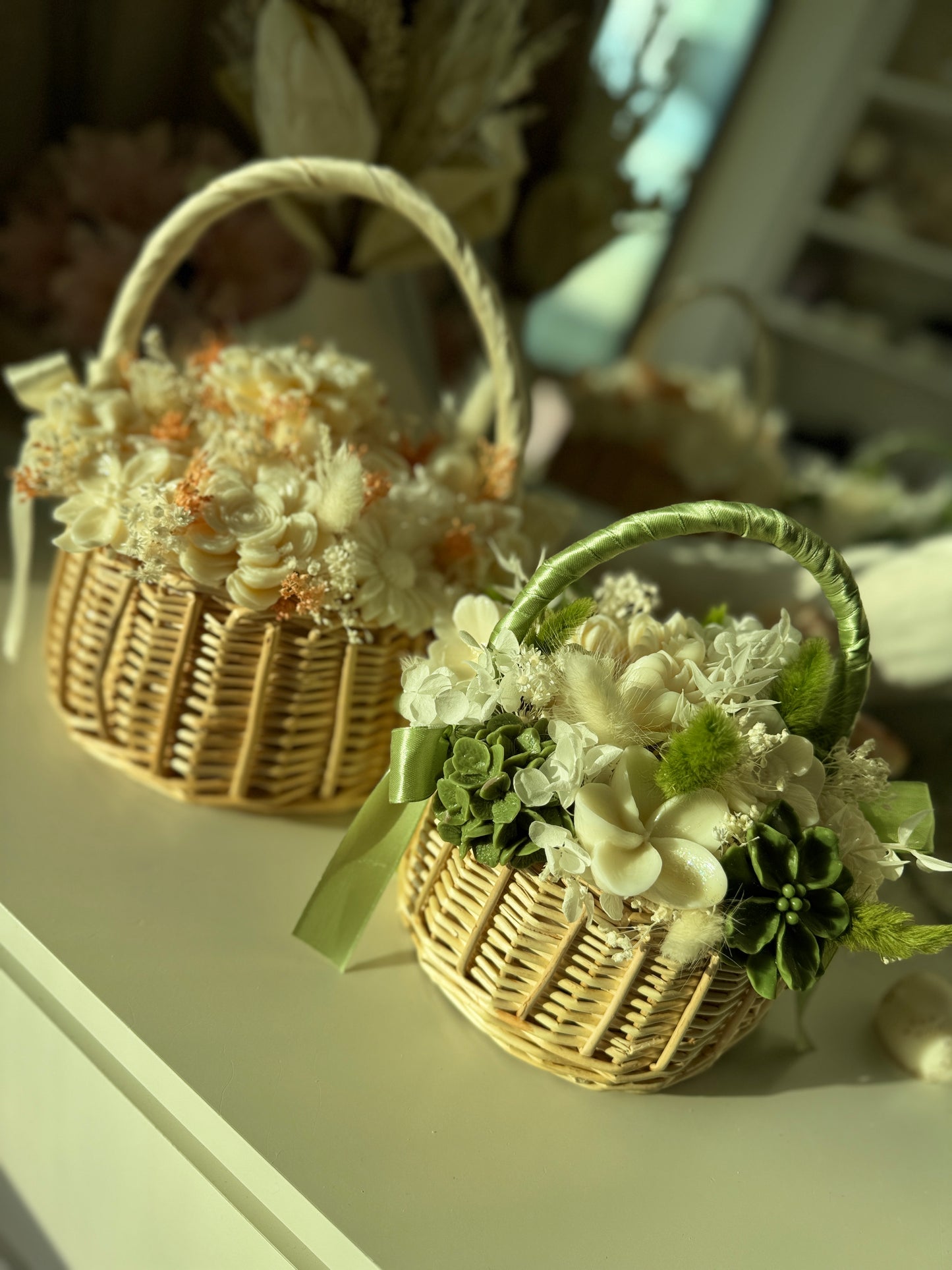 Fleur Basket Collection | Handmade Floral Candle Basket