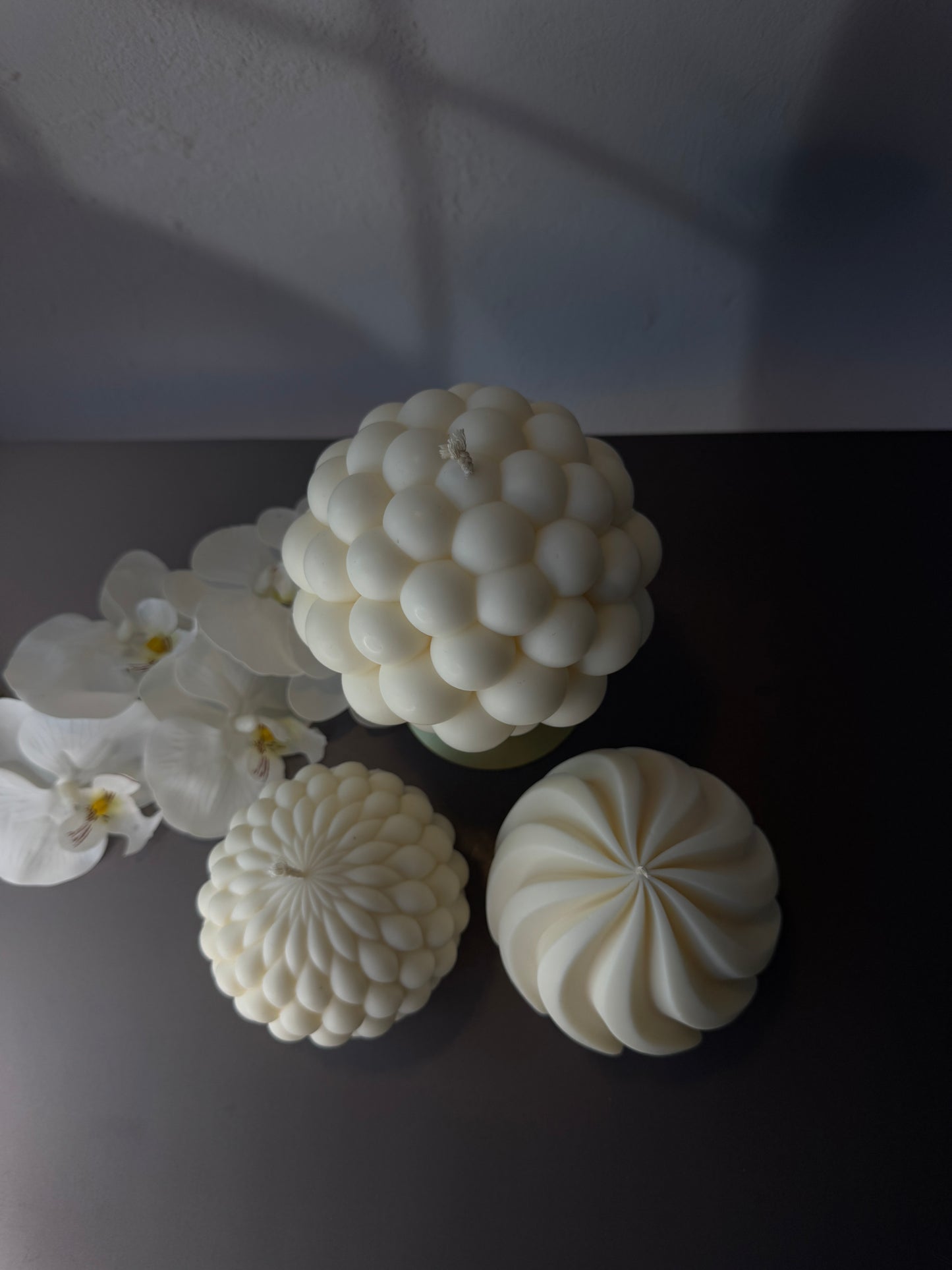 Sculptural Ball & Wave Candles
