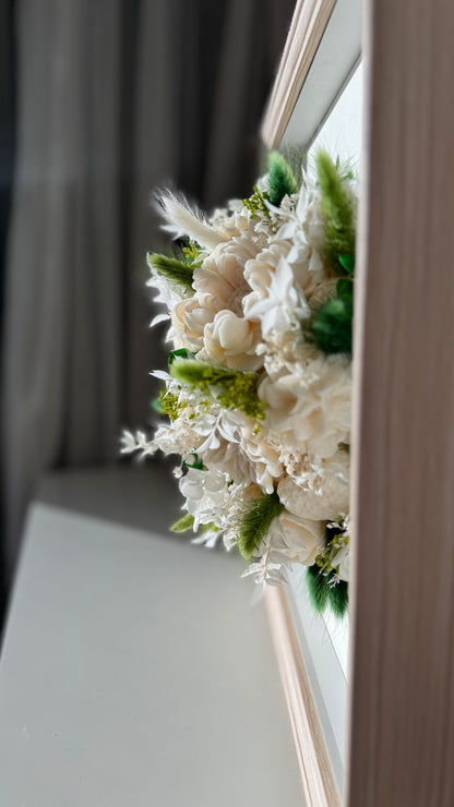 Handmade Wax Flower Frame | Floral Wall Art