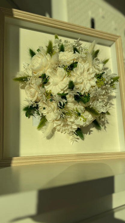 Handmade Wax Flower Frame | Floral Wall Art