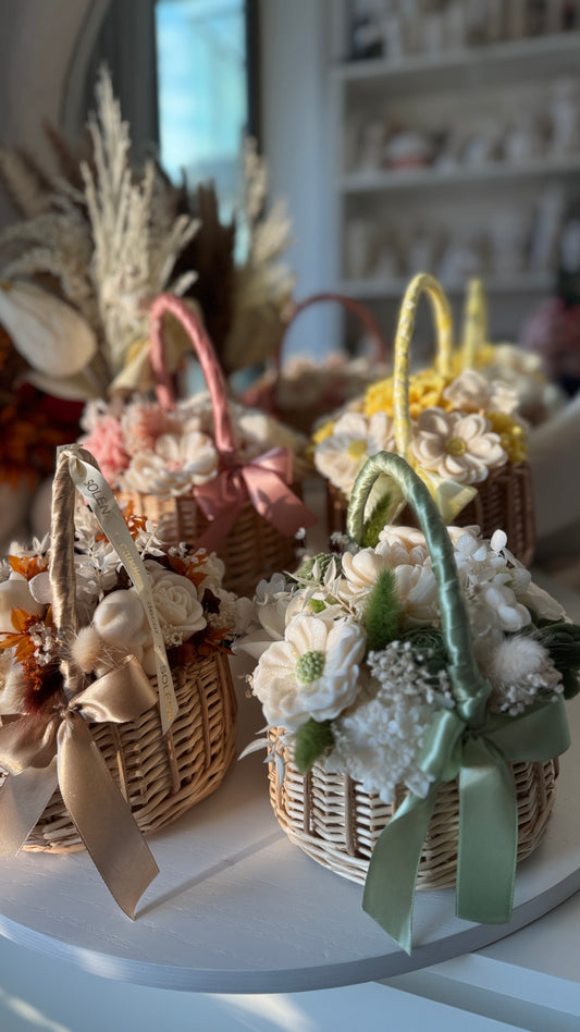 Fleur Basket Collection | Handmade Floral Candle Basket