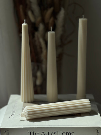 Ribbed Taper Candle Collection