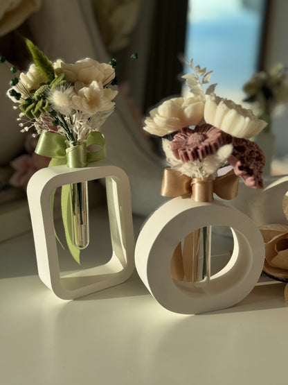 Luna Bloom Collection | Handmade Floral Wax Vase Arrangement
