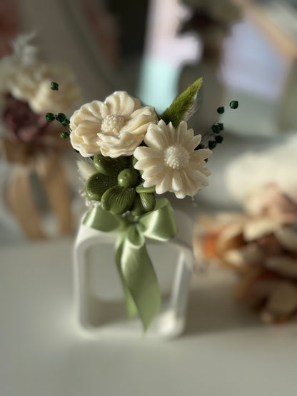 Luna Bloom Collection | Handmade Floral Wax Vase Arrangement