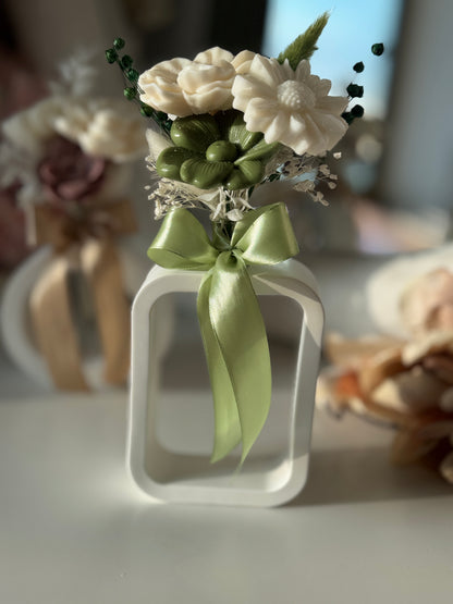 Luna Bloom Collection | Handmade Floral Wax Vase Arrangement