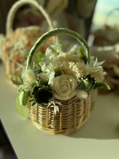 Fleur Basket Collection | Handmade Floral Candle Basket