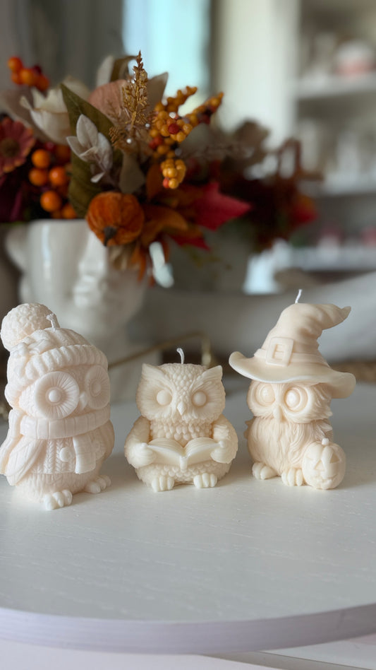 Woodland Owls | Sculptural Soy Wax Candles