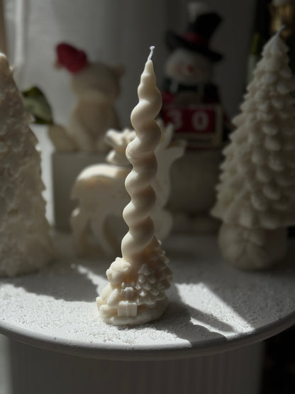 Christmas Spiral Bear Candle