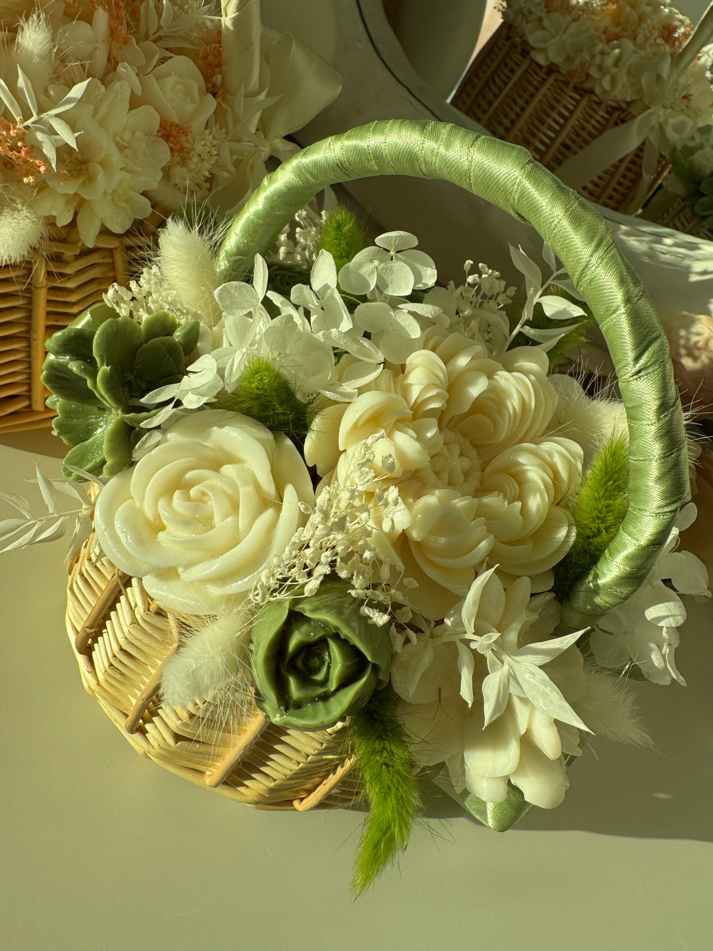 Fleur Basket Collection | Handmade Floral Candle Basket