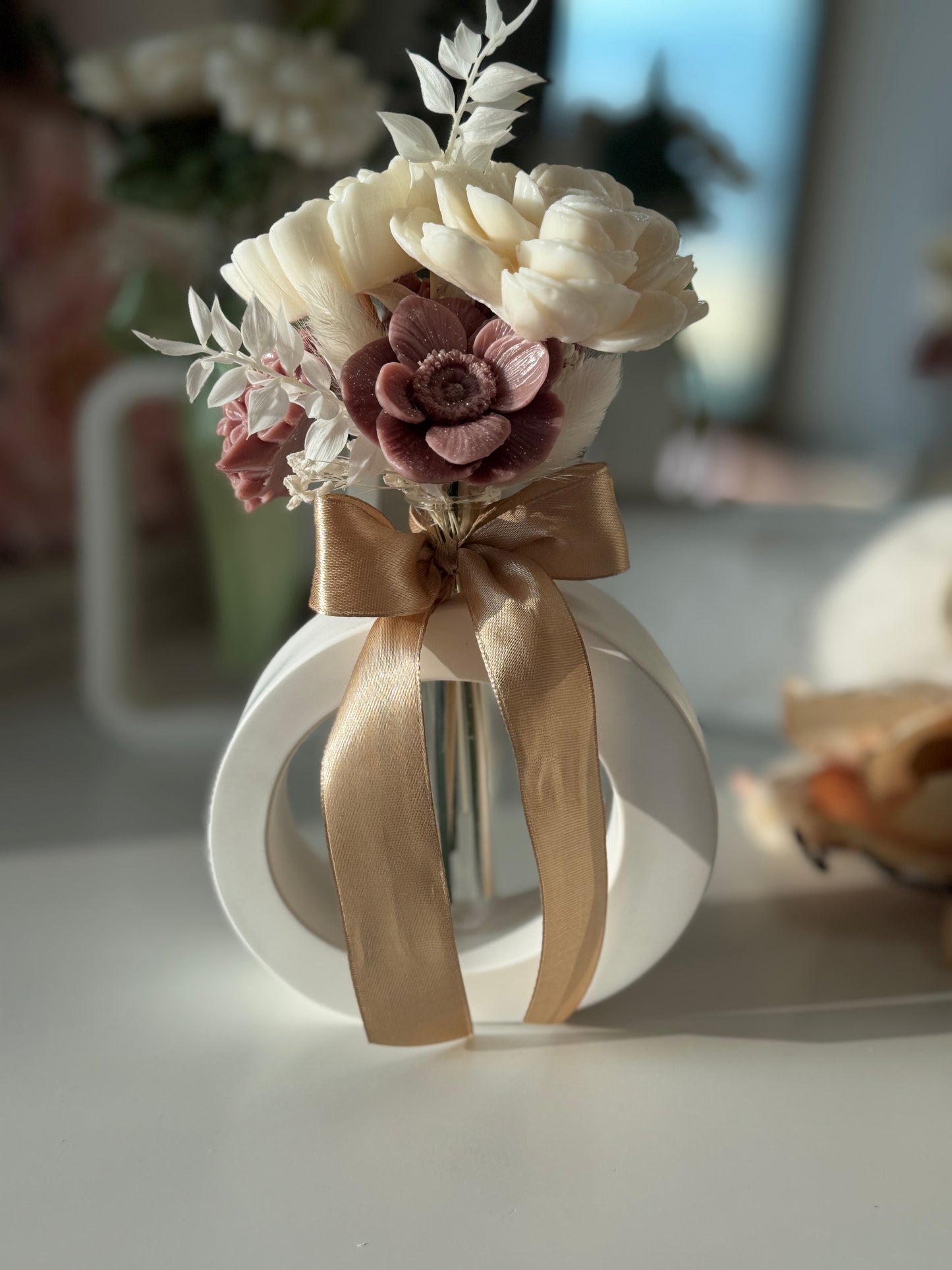 Luna Bloom Collection | Handmade Floral Wax Vase Arrangement