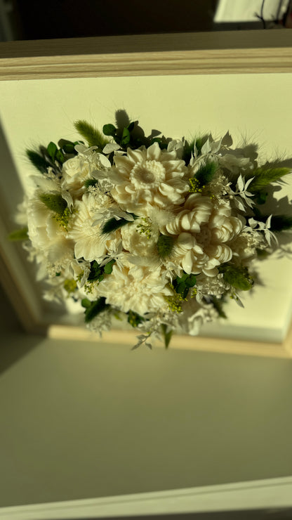 Handmade Wax Flower Frame | Floral Wall Art