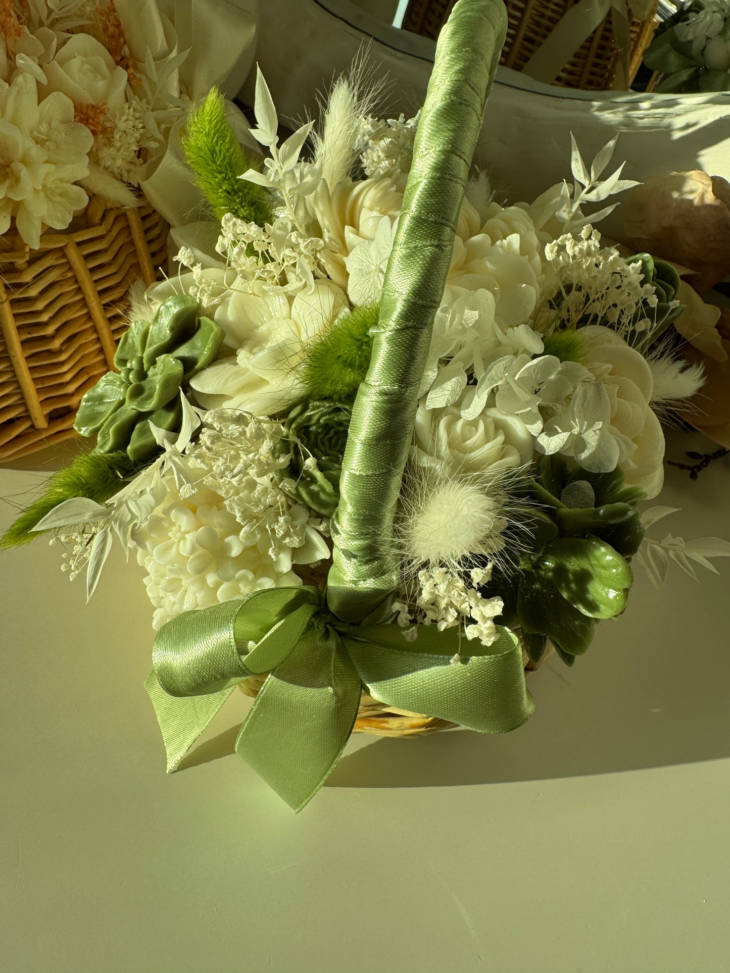 Fleur Basket Collection | Handmade Floral Candle Basket