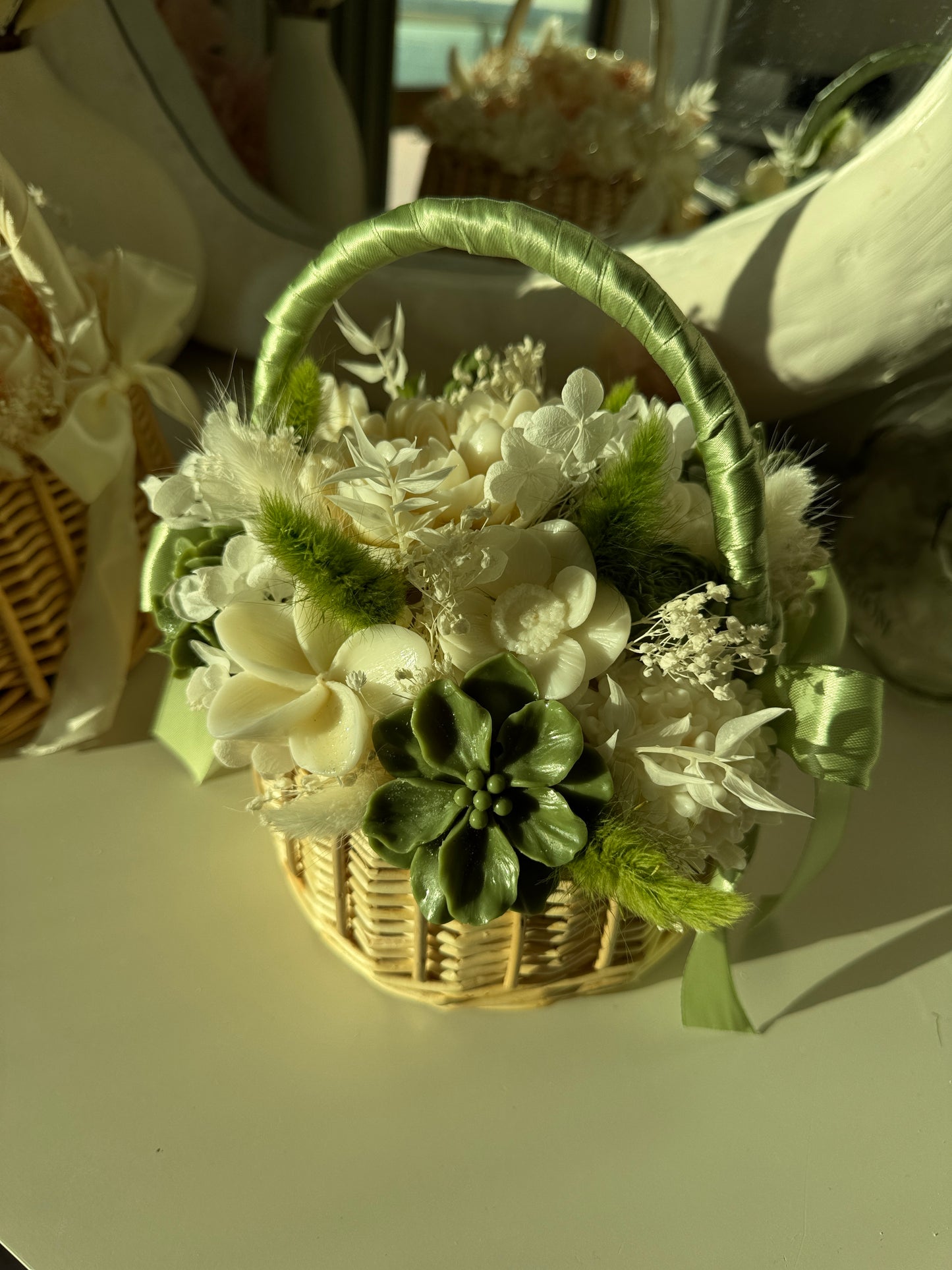 Fleur Basket Collection | Handmade Floral Candle Basket