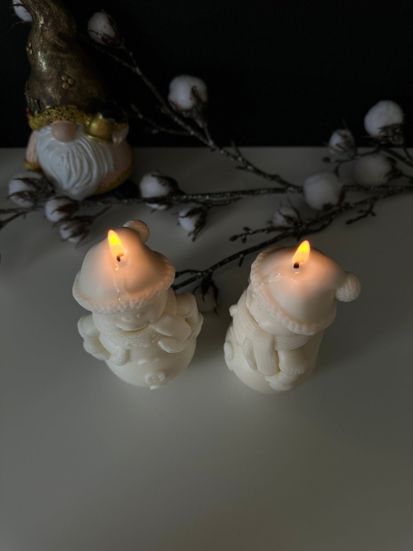 Snowman Candle Duo