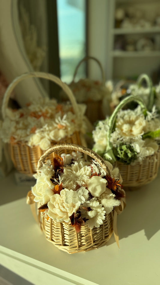 Fleur Basket Collection | Handmade Floral Candle Basket
