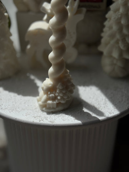 Christmas Spiral Bear Candle