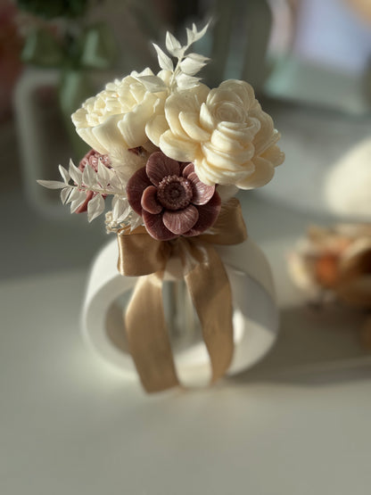 Luna Bloom Collection | Handmade Floral Wax Vase Arrangement