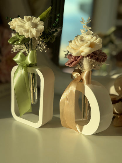 Luna Bloom Collection | Handmade Floral Wax Vase Arrangement