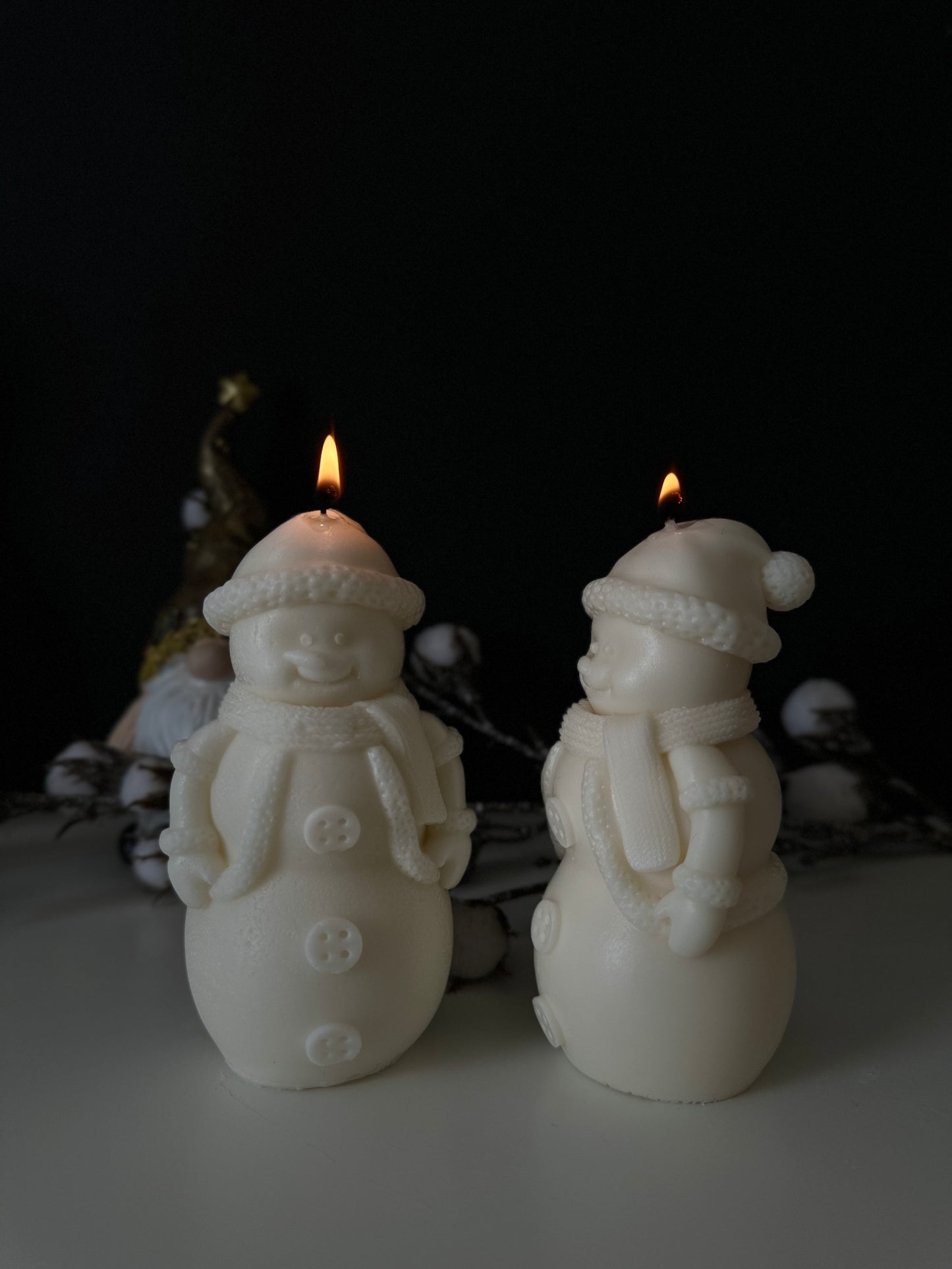 Snowman Candle Duo