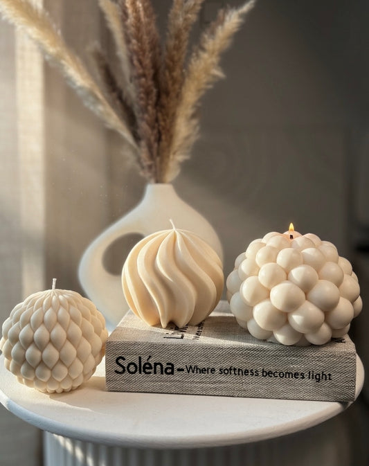 Bubble & Waves Sculptural Soy Wax Candles