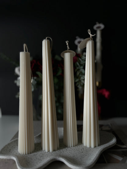 Ribbed Taper Candle Collection